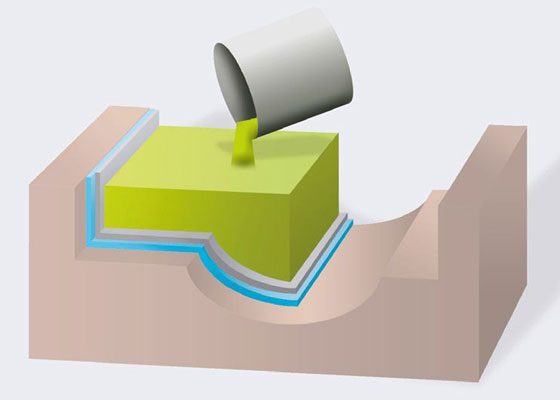 Casting the model of the rear frame Hinterbau gießen
