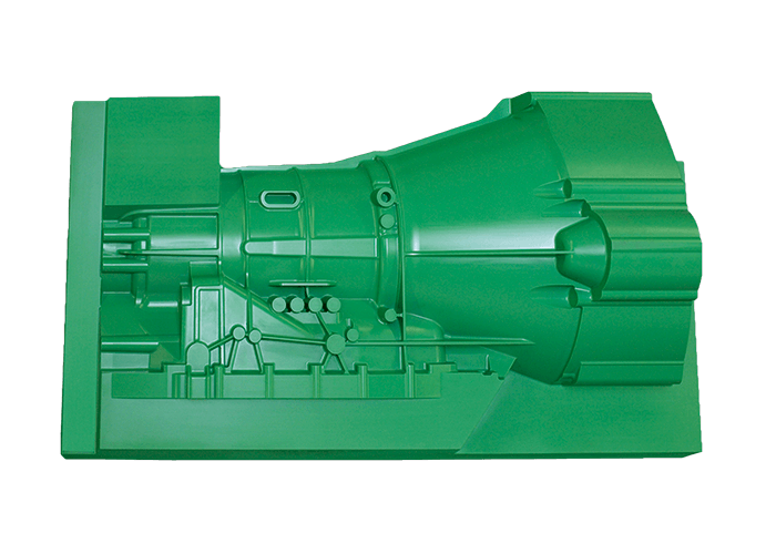 Fugenloses, großvolumiges Gießereimodell aus dem PU Blockmaterial ebablock® 920 in grün Modell aus Polyurethan Block in grün