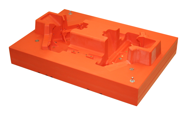 Hochabriebfestes Gießereimodell aus der PU Platte ebaboard 1220 in orange