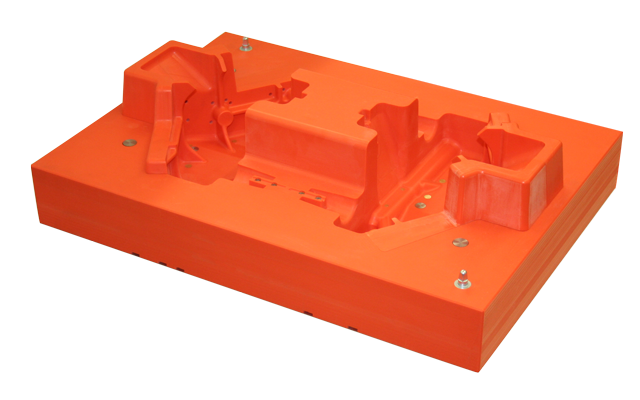 Hochabriebfestes Gießereimodell aus der PU Platte ebaboard 1220 in orange Hochabriebfestes Gießereimodell aus der PU Platte ebaboard 1220 in orange