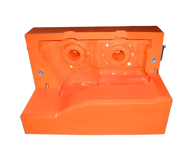 Kernkasten aus der hartelastischen PU Modellbau Gießmasse GM987 in orange